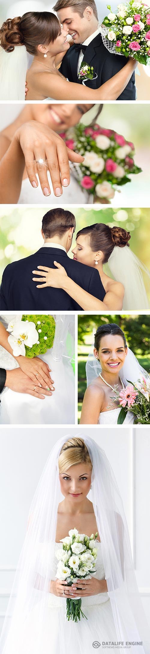 Wedding stock photo, bride and groom happy