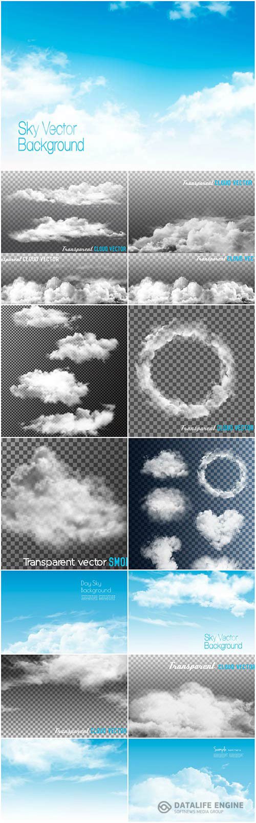 Clouds, storm clouds, sky vector illustration