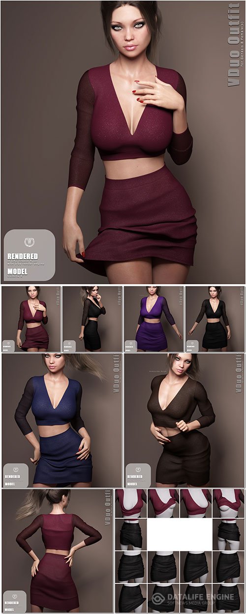 VDuo Shirt and Skirt for Genesis 8 Females