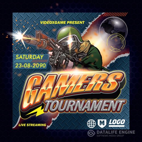 Gamers tournament vector template