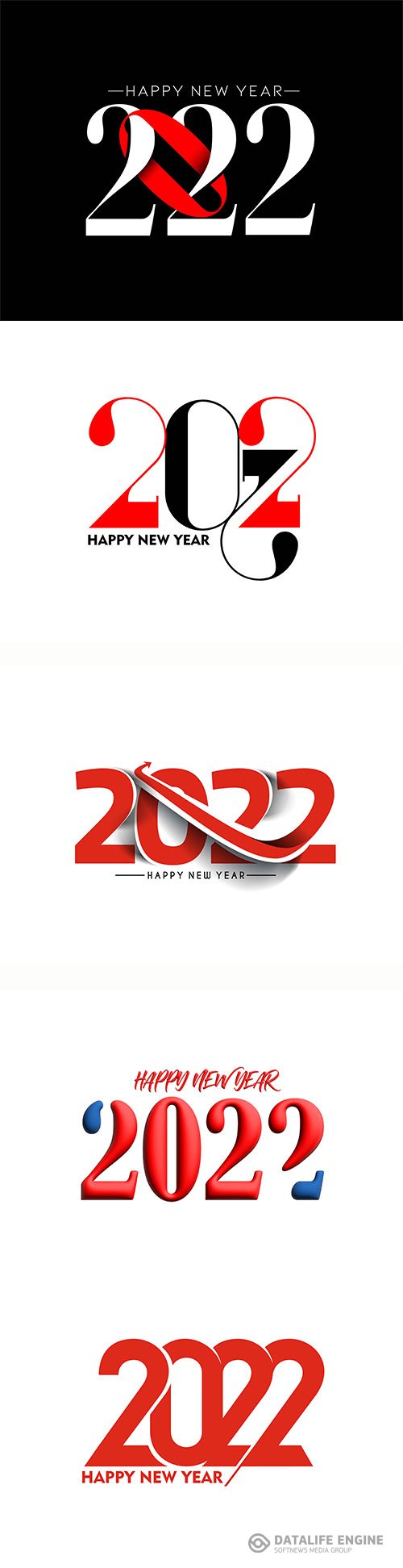 Happy new year 2022 text typography design vector illustration