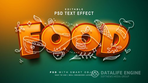 Food Text Effect Psd