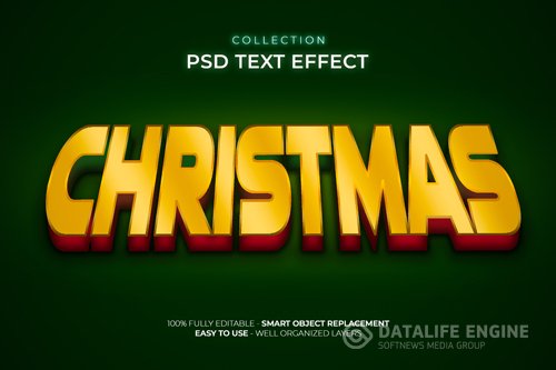 Christmas custom text effect psd