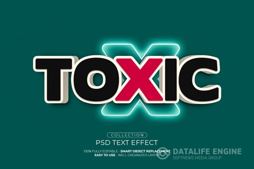 Toxic custom text effect psd