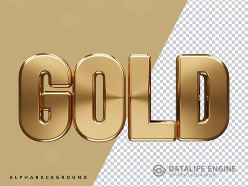 Gold text effect 3d psd