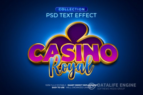 Casino royal custom text effect psd