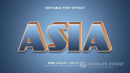 Asia editable text effect 3d template psd