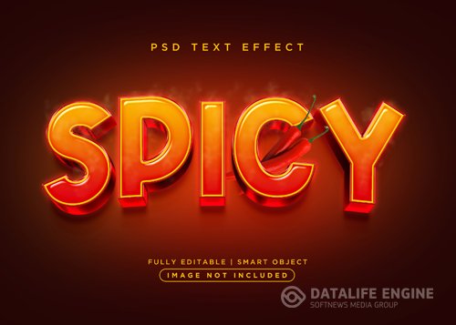 3d style spicy text effect psd