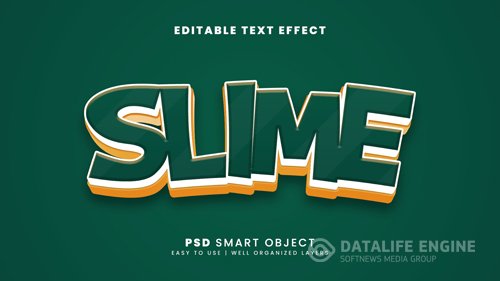 Slime editable text effect psd