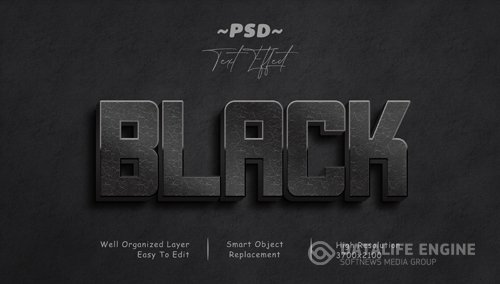 Dark color editable psd text effect psd