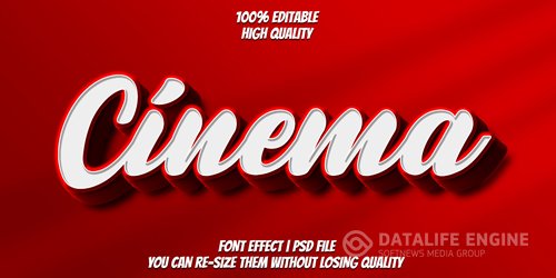 Cinema text effect style psd