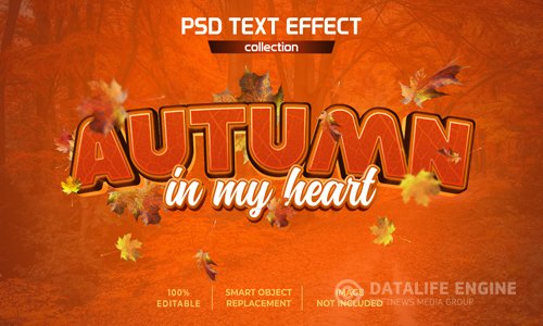 Autumn movie tittle text effect psd