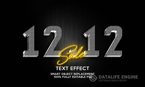 12 12 text effect template psd