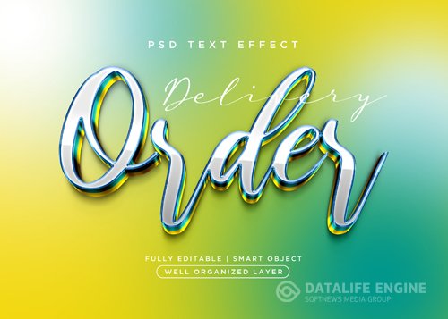 3d style order text effect psd