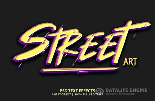 Street art psd editable text effect psd