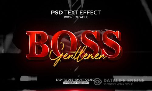 Boss gentlement text effect psd