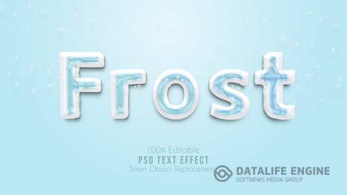 3d frost ice text effect psd