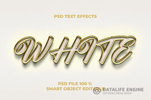 Text effects white template premium psd