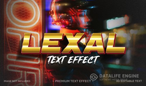 Lexal 3d text effect mockup template premium psd