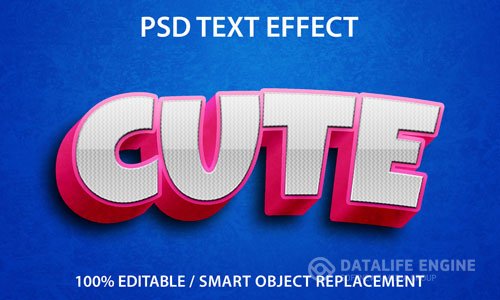 Editable text effect cute premium premium psd