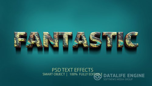 Fantasi rusty bold texture psd text effect