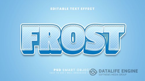 Frost 3d text effect template psd