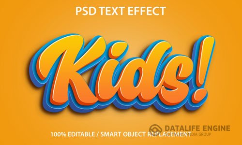 Editable text effect kids premium psd