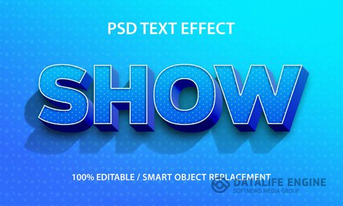 Editable text effect show premium psd