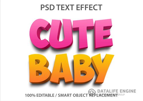 Editable text effect cute baby premium psd