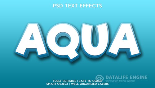 Aqua text effect premium psd