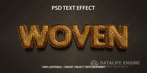 Editable text effect 3d woven premium psd