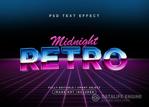 3d style retro text effect premium psd