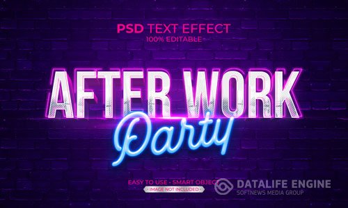 After work party text effect premium psd