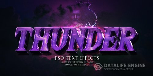 Thunder text effect psd