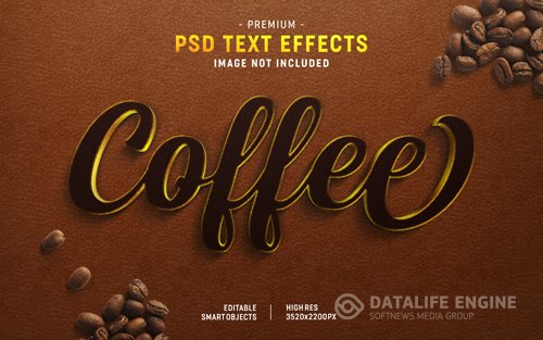 Coffee text effect generator psd