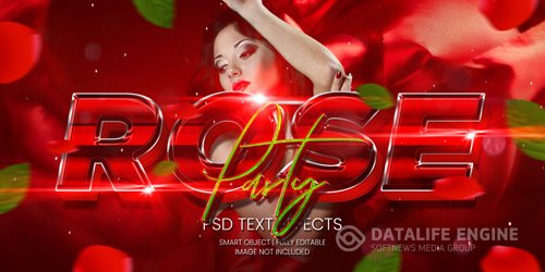 Rose party text effect psd