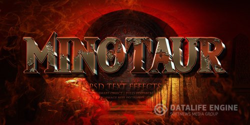 Minotaur text effect psd