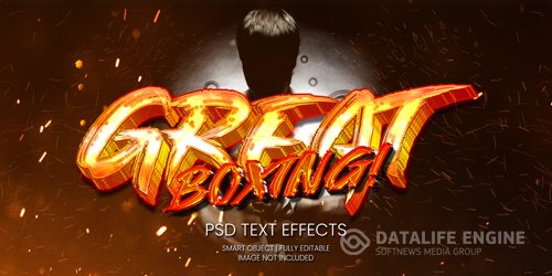 Great boxing text effect psd