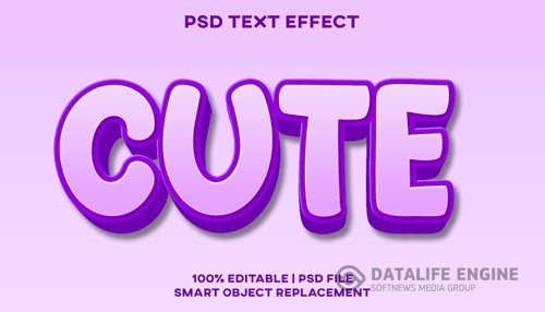 Cute text effect style template