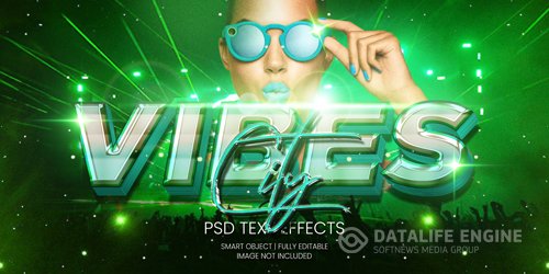 Vibes city party text effect psd