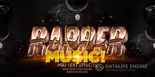 Rapper music text effect psd