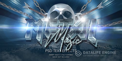 Metal music text effect psd