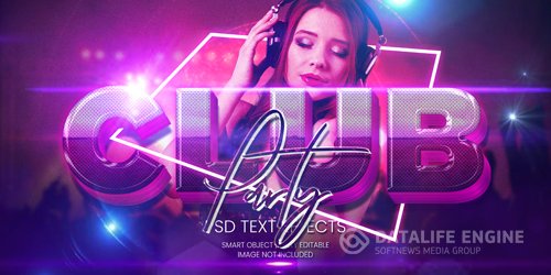 Club party text effect psd