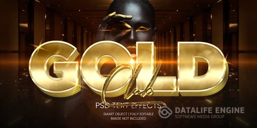 Gold club text effect psd