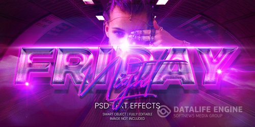 Friday night party text effect psd