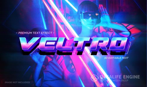 Veltro 3d text effect mockup template premium psd