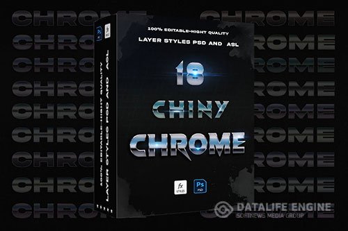 18 chiny Chrome layer Styles Photoshop Action