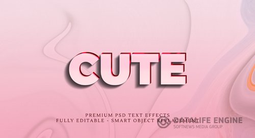 Cute text style effect design psd