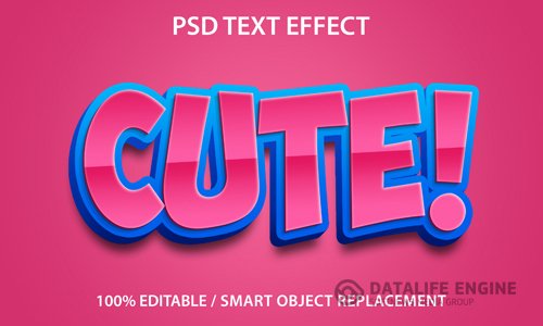 Editable text effect cute premium psd