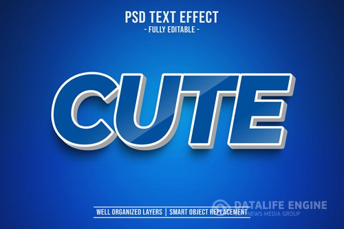 Cute text style effect psd